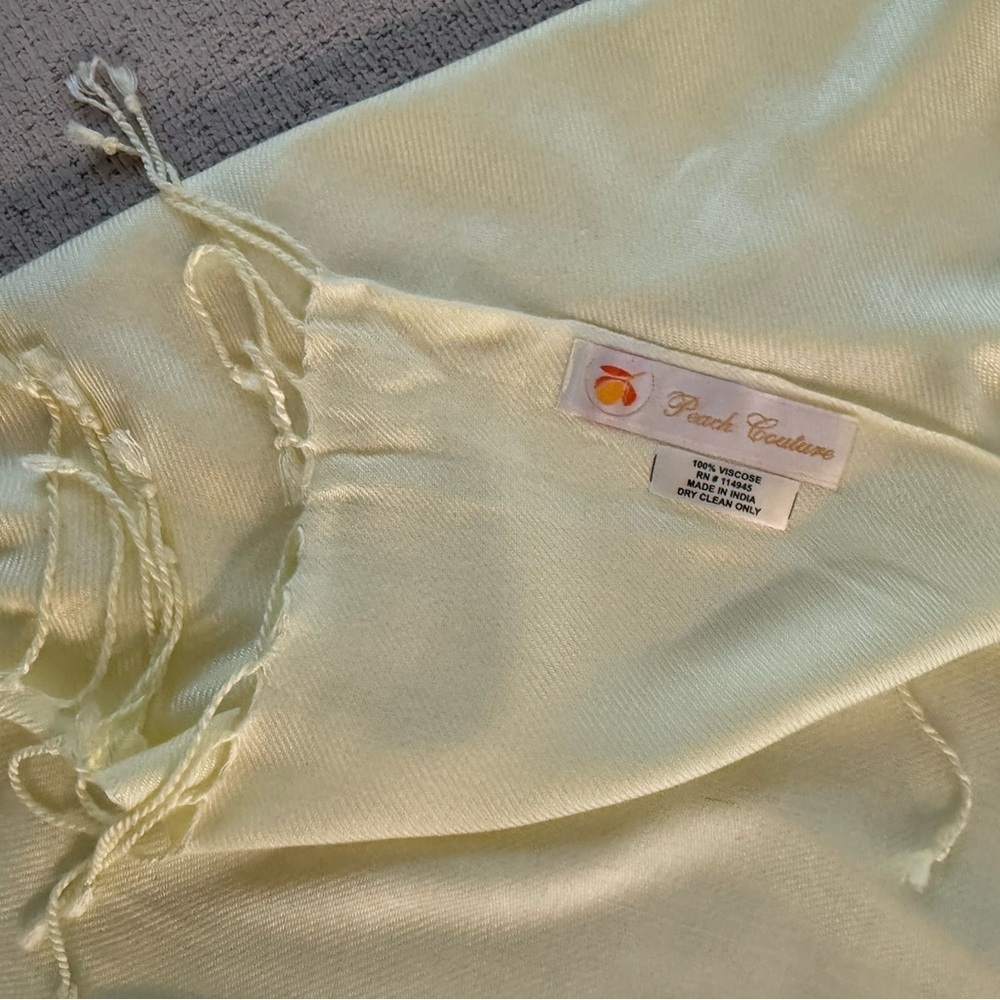 Peach Couture Soft Yellow Viscose  Scarf